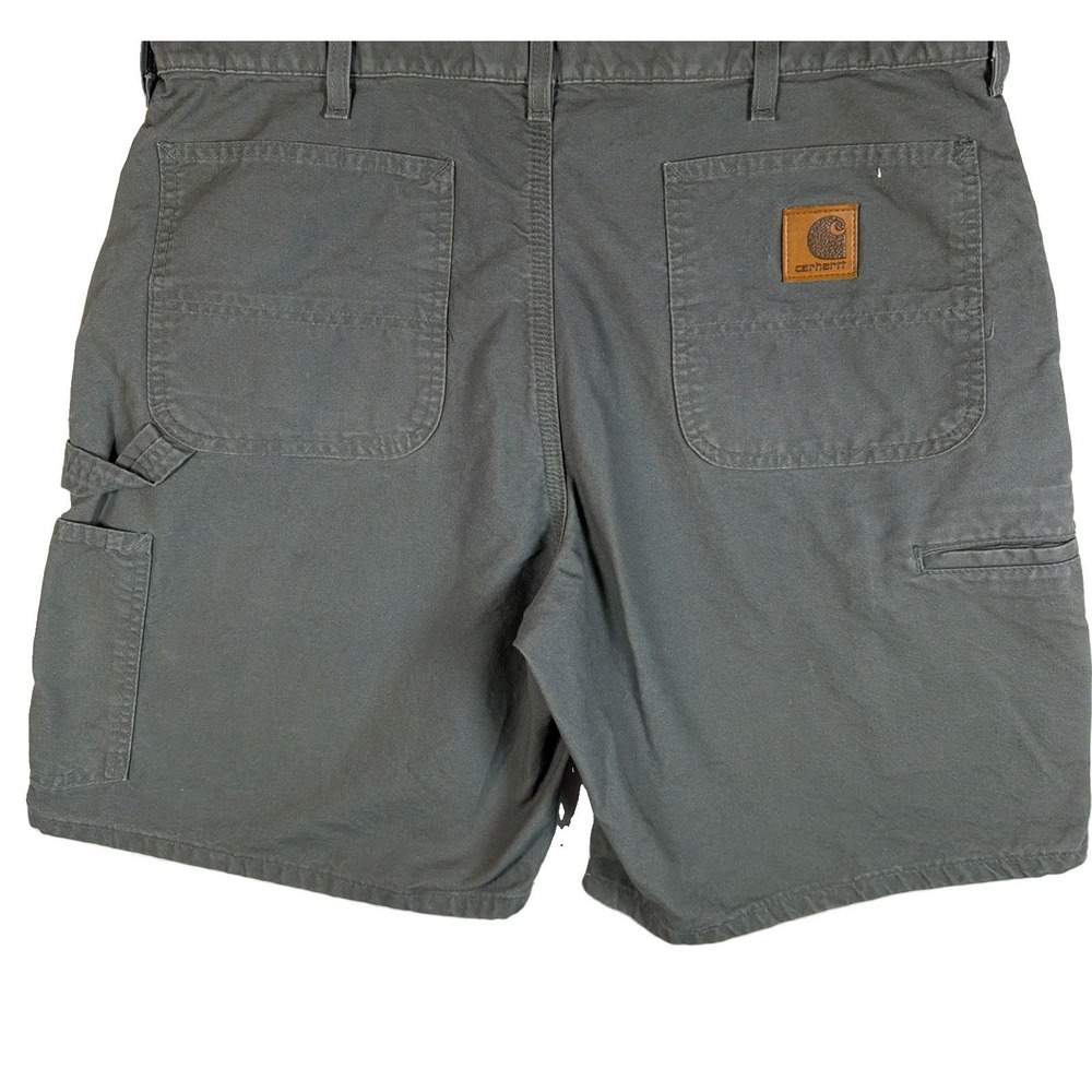 Carhartt Men's Gray Cargo Shorts with Brown Logo Patch